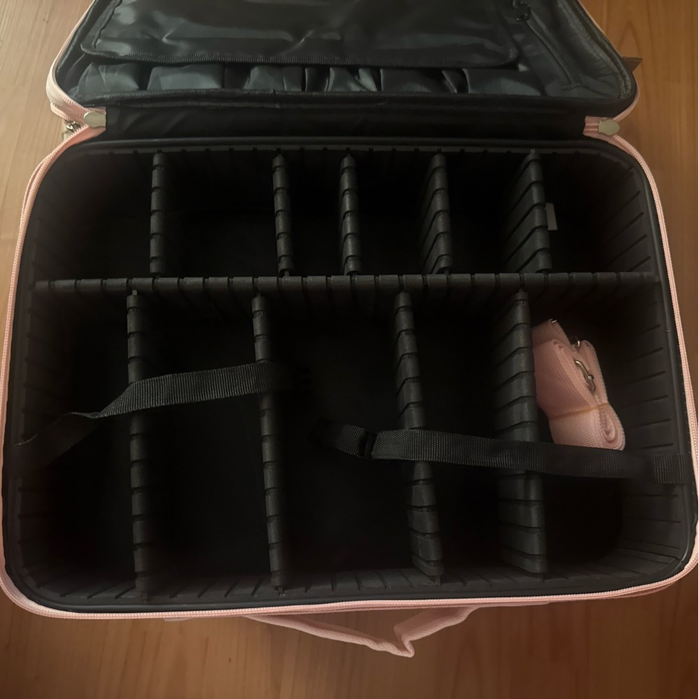 Makeup Case Large Makeup Bag Pink Professional Tr… - image 5